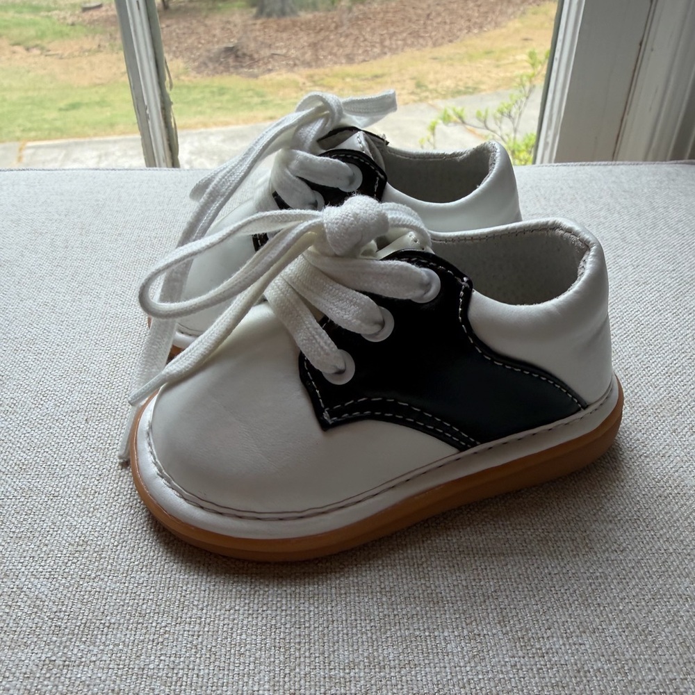 White and Navy Saddle Shoes